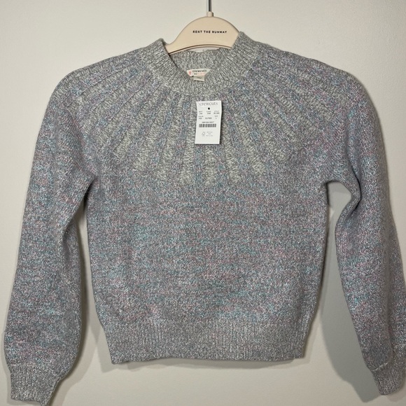 NWT Crewcuts Cotton Blend Marled Sweater Gray/Glitter Large - Picture 2 of 4